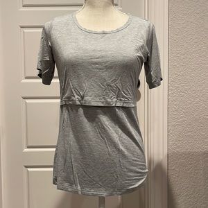 Light gray nursing tee